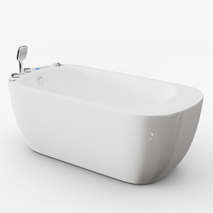 67" 2-Person Whirlpool Bathtub with Massage Jets & Thermostatic Control