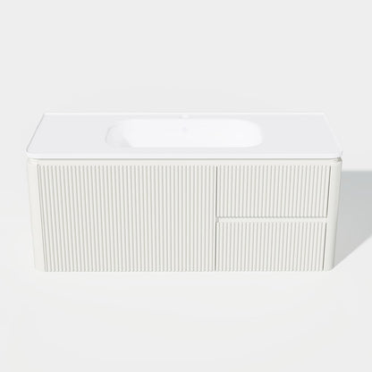Bathroom Vanity Set 47.2" Modern Warm White LED Floating Bathroom Vanity with Sink