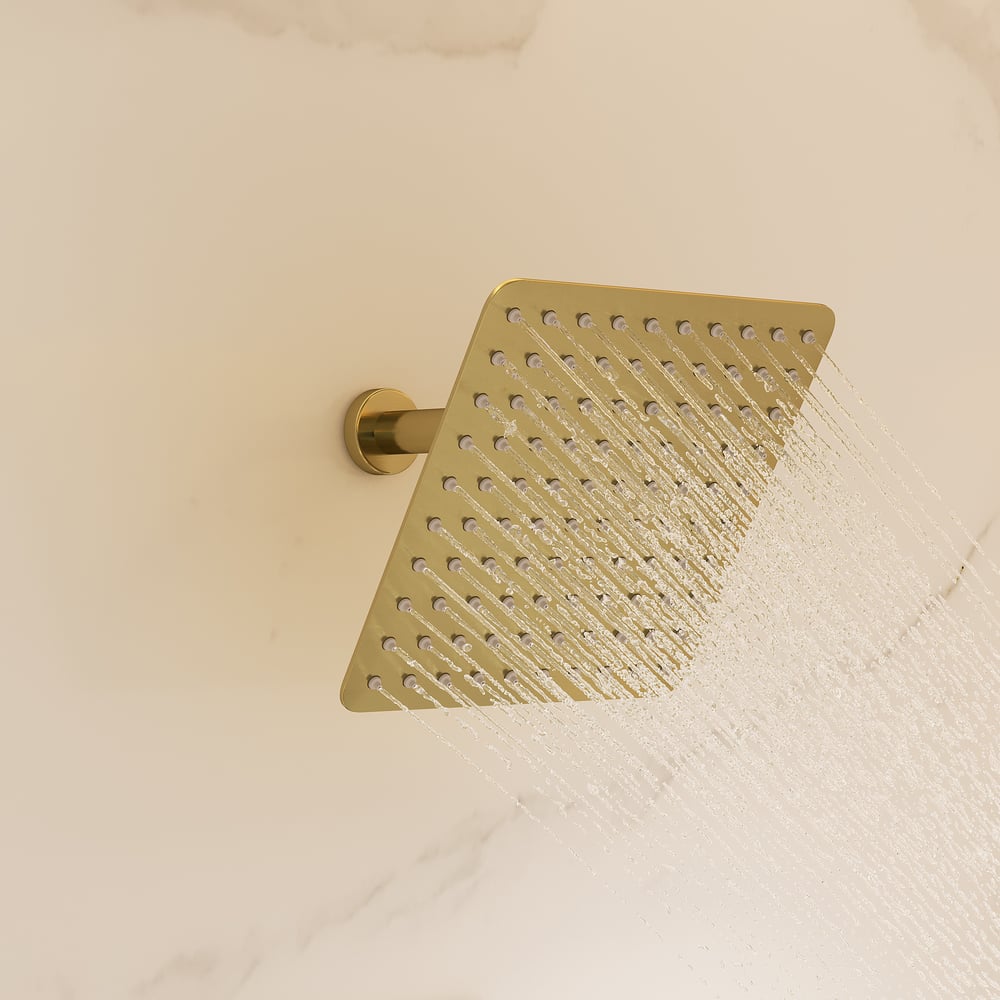Dual Head Shower System – 12" Ceiling & 8" Wall Shower with Handheld, Solid Brass