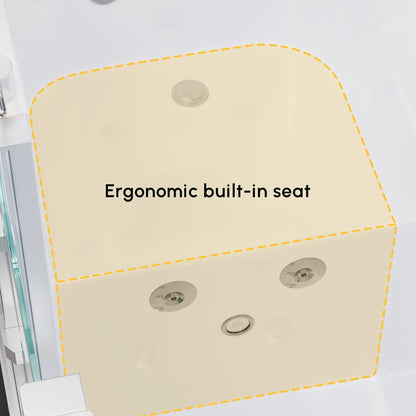 53" Walk In Whirlpool Bathtub with Built-in Seat, Massage Jets,Thermostatic Control