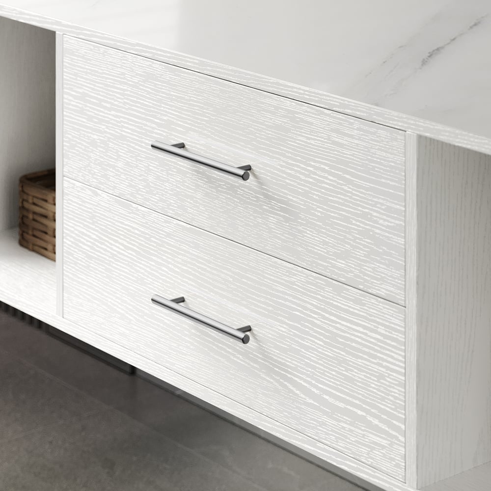 Modern 35.4" Floating Single Bathroom Vanity with Sink, Sintered Stone Top