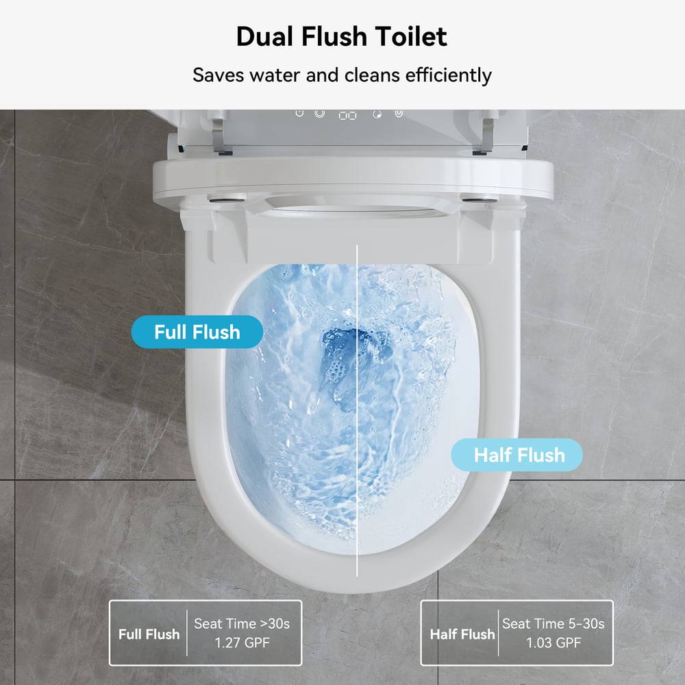 Glowin K4 Smart Bidet Toilet with Aromatherapy, ADA Height, Dual Flush 0.92/1.32 GPF
