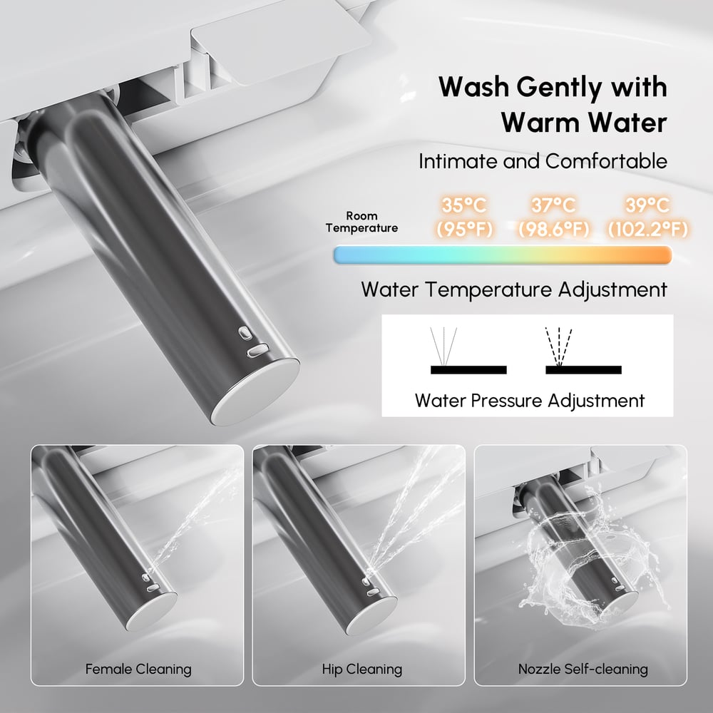 Hynova AX8 Pro Smart Bidet Toilet with UV Sterilization, White, 1.28 GPF