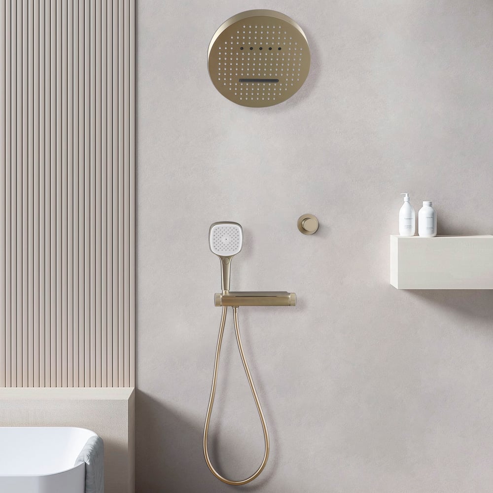 Luxury Wall-Mounted Shower System with Rainfall Head & Body Spray