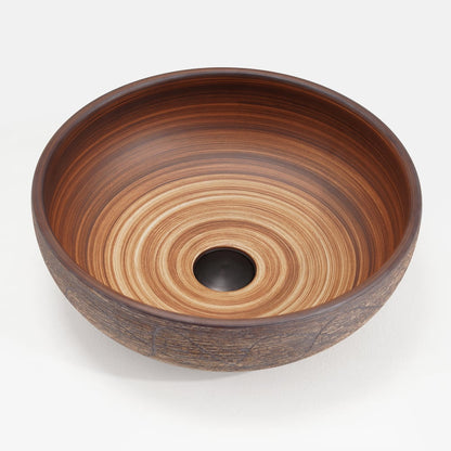 15.7" Ceramic Round Bathroom Vessel Sink Retro Washbasin