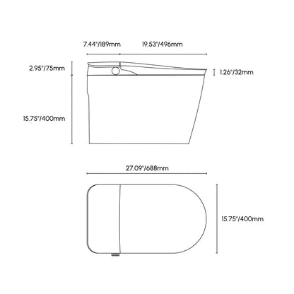 Hynova AX7 Automatic Smart Bidet Toilet with Built-in Tank, ADA Compliant, 1.27 GPF