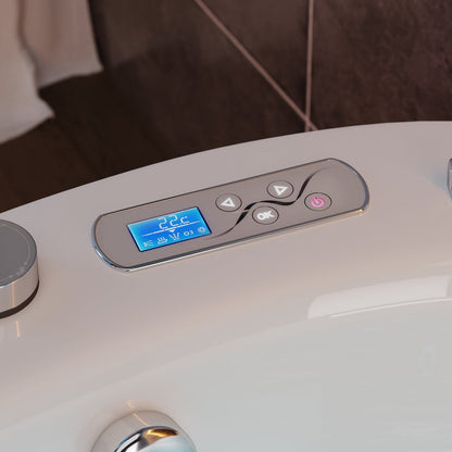 67" 2-Person Whirlpool Bathtub with Massage Jets & Thermostatic Control