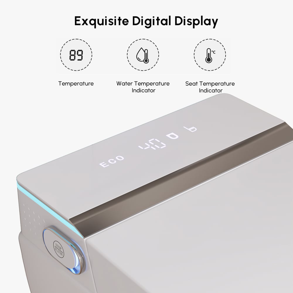 Airloo Smart Bidet Toilet with Built-in Tank and Auto-Open Lid, Dual Flush 1.1/1.6 GPF