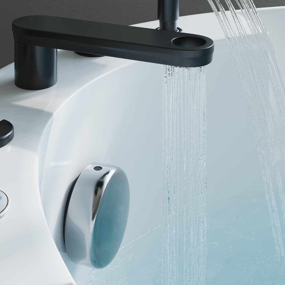 67" Fluted Acrylic Whirlpool Bathtub with Jetted Massage Temperature Control