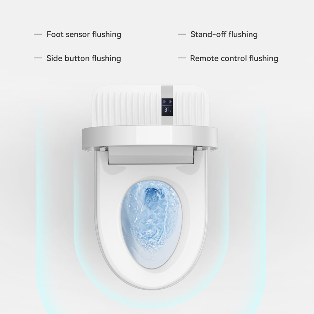 Glowin K1 Smart Bidet Toilet with Heated Seat & Rear Ambient Light, 1.32 GPF