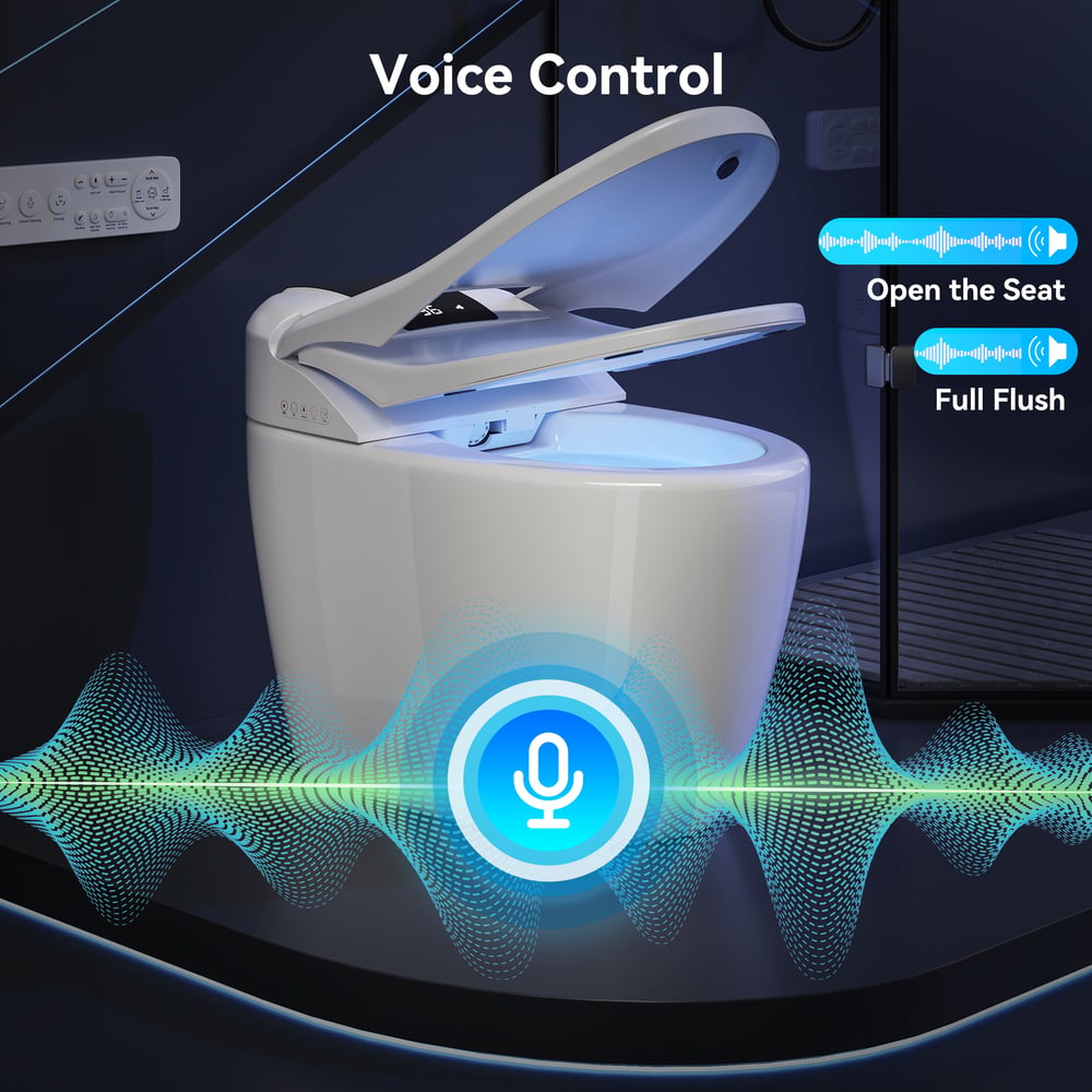 Hynova AX8 Pro Smart Bidet Toilet with UV Sterilization, White, 1.28 GPF