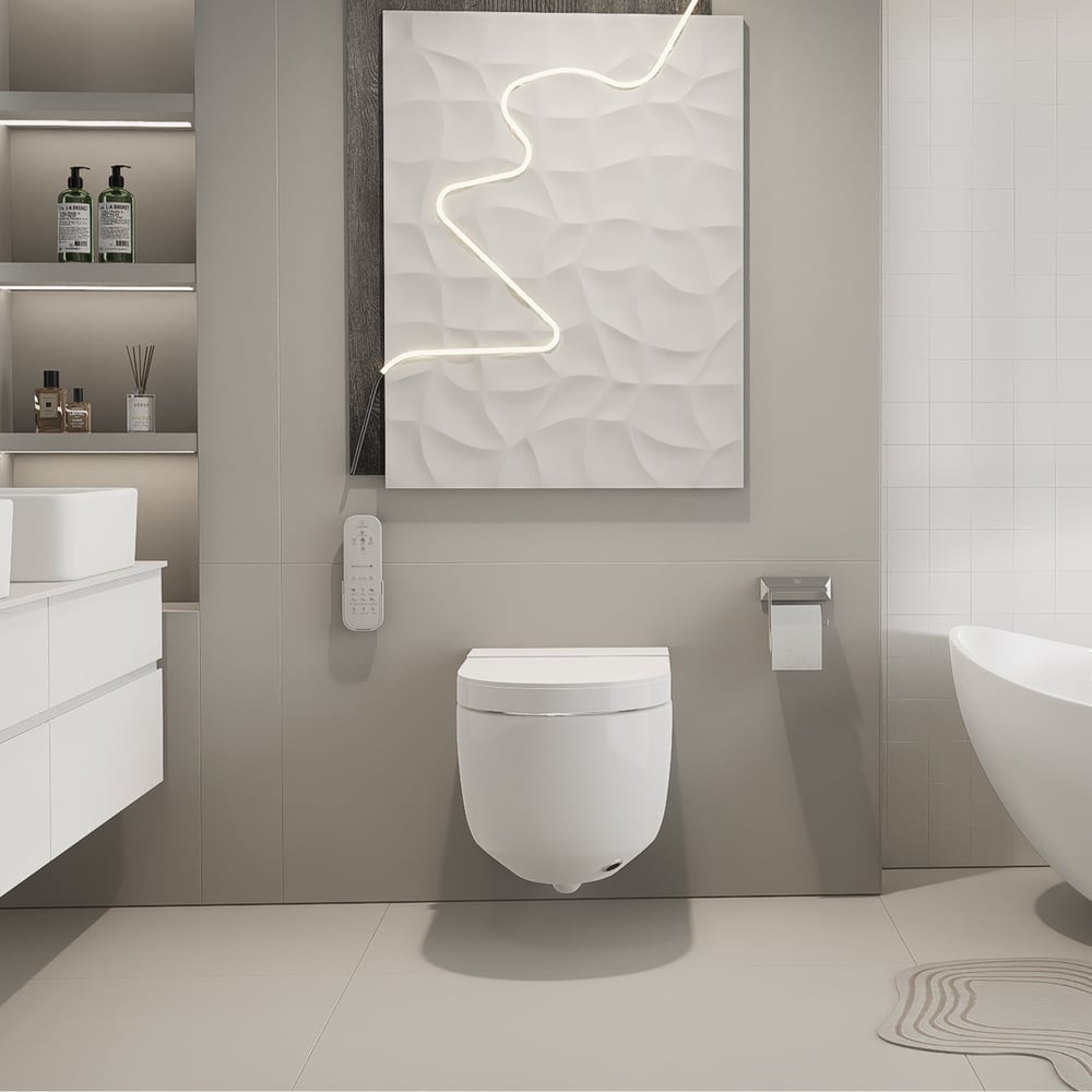 Airloo S2 Wall-Mounted Smart Bidet Toilet with In-Wall Tank, UV sterilization, 1.32 GPF
