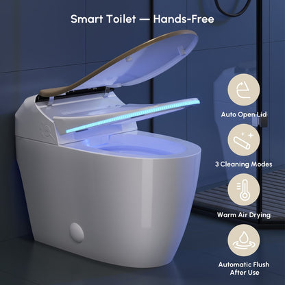 Hynova AX2 Pro Smart Bidet Toilet with Aromatherapy, Rose Gold, 1.28 GPF