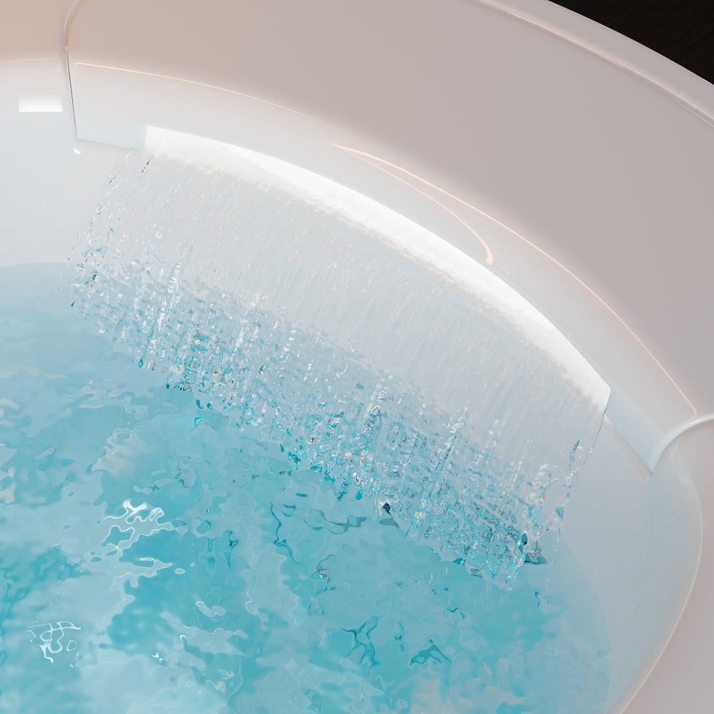 67" 2-Person Whirlpool Bathtub with Massage Jets & Thermostatic Control