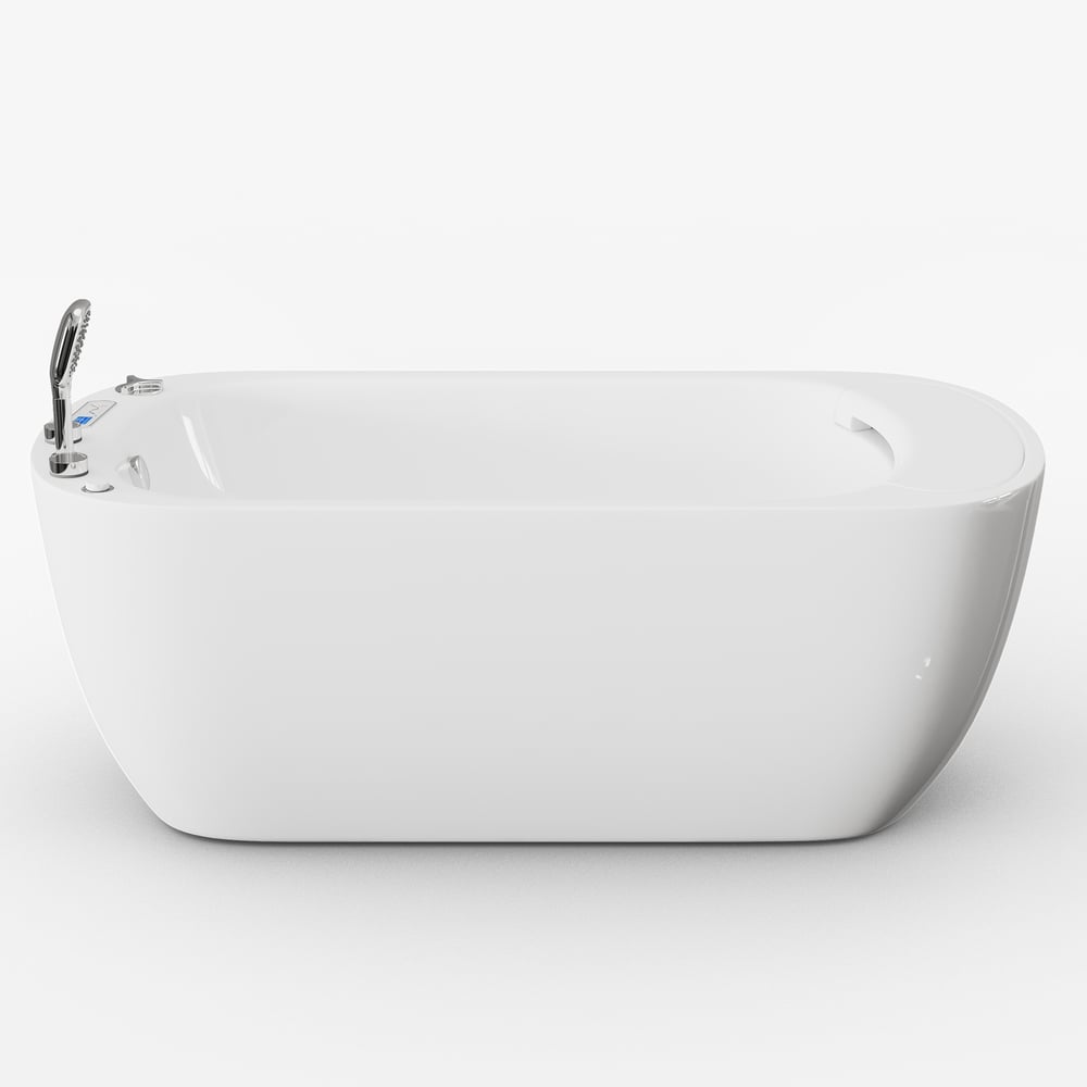 67" 2-Person Whirlpool Bathtub with Massage Jets & Thermostatic Control