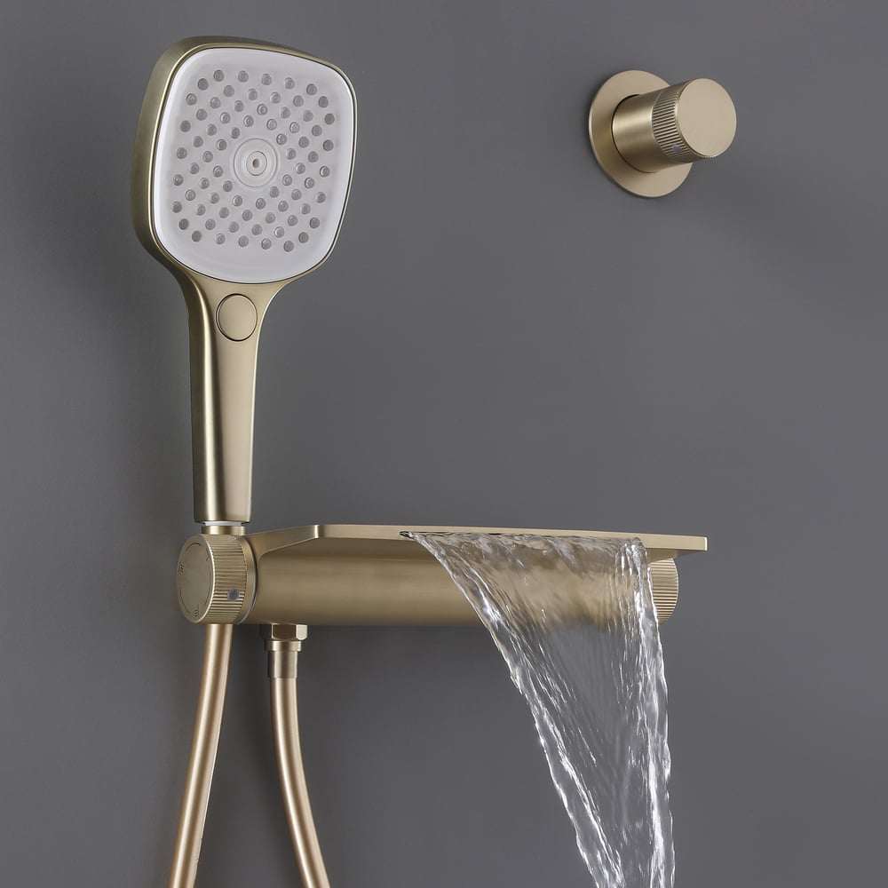 Luxury Wall-Mounted Shower System with Rainfall Head & Body Spray