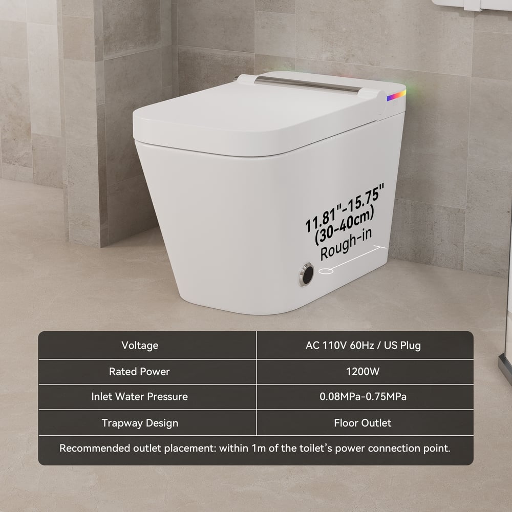 Cubera V2 Smart Bidet Toilet with Aromatherapy, Dual Flush 1.32/1.58 GPF