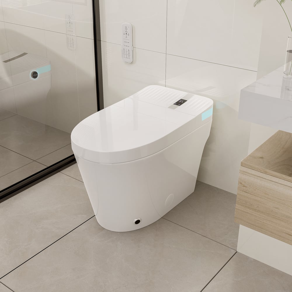 Glowin K1 Smart Bidet Toilet with Heated Seat & Rear Ambient Light, 1.32 GPF