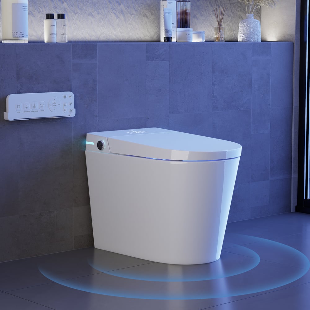 Fitro H2 Pro Compact Smart Bidet Toilet with Built-In Tank, UV Sterilization, 1.32 GPF