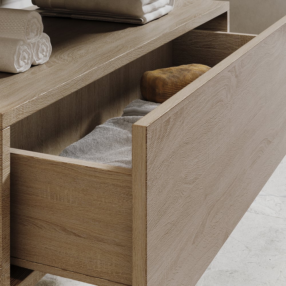 Modena 35.4"Floating Single Bathroom Vanity with Sink, Sintered Stone Top