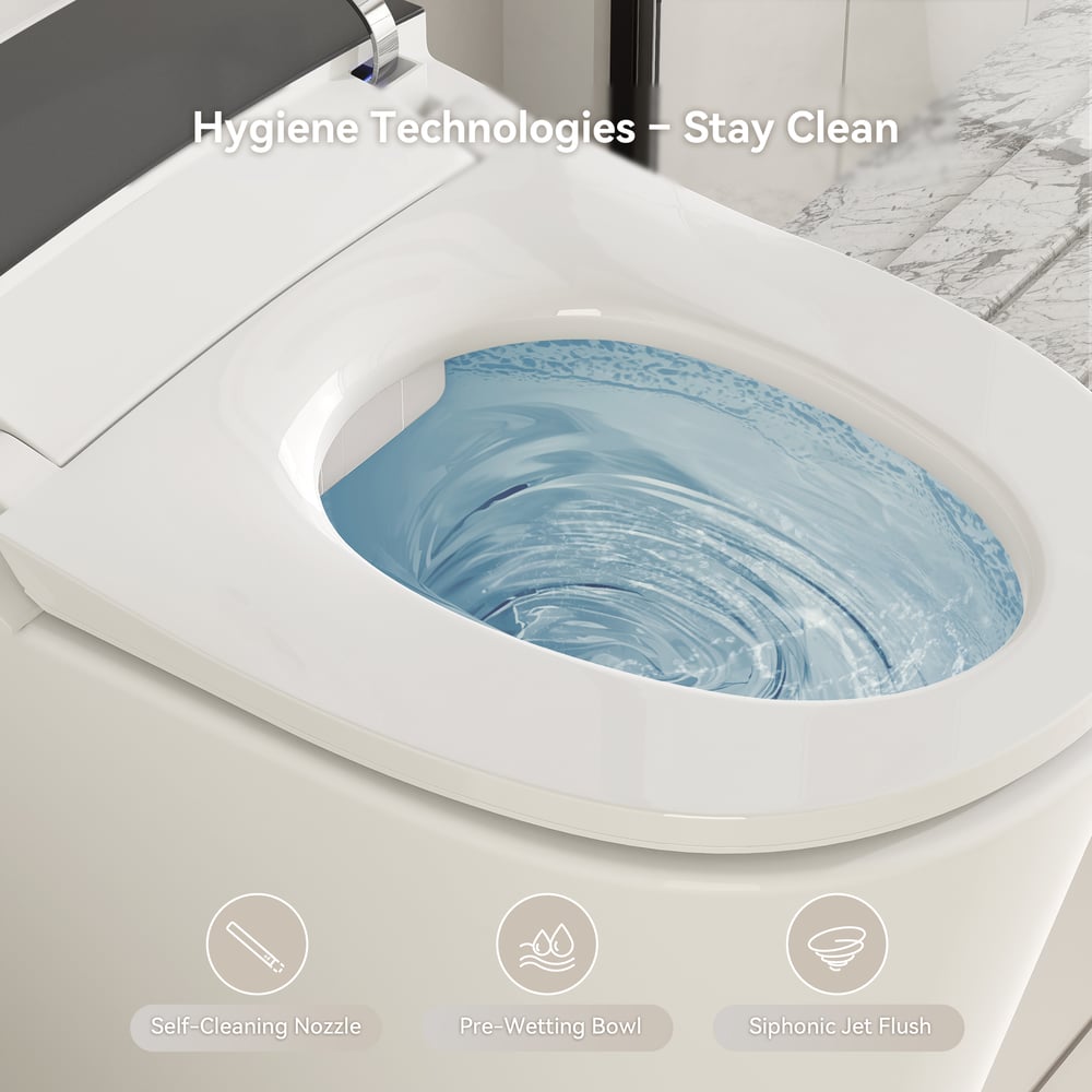 Hynova AX7 Automatic Smart Bidet Toilet with Built-in Tank, ADA Compliant, 1.27 GPF