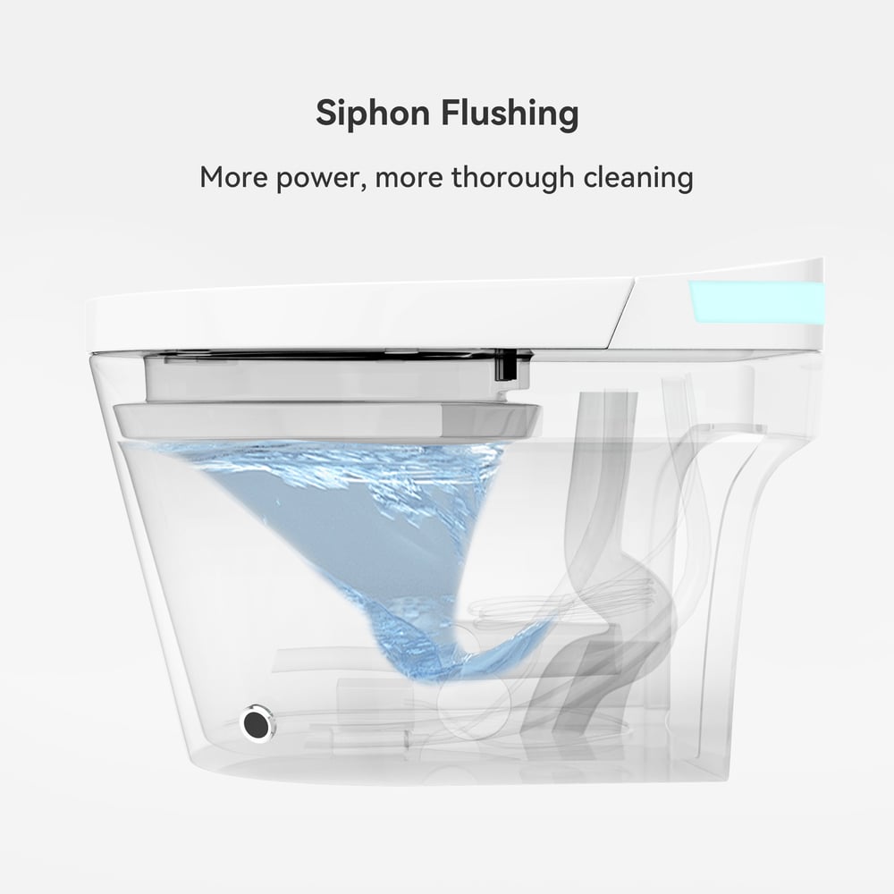 Glowin K1 Smart Bidet Toilet with Heated Seat & Rear Ambient Light, 1.32 GPF