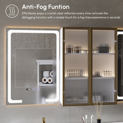 59" Double Sink Floating Vanity Set with LED Medicine Cabinet with Storage