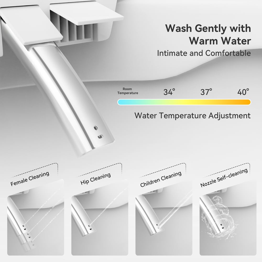 Glowin K1 Smart Bidet Toilet with Heated Seat & Rear Ambient Light, 1.32 GPF