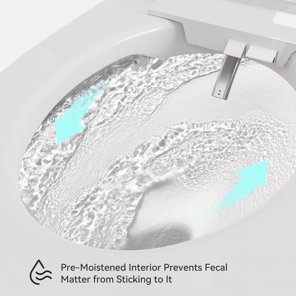 Glowin K1 Smart Bidet Toilet with Heated Seat & Rear Ambient Light, 1.32 GPF