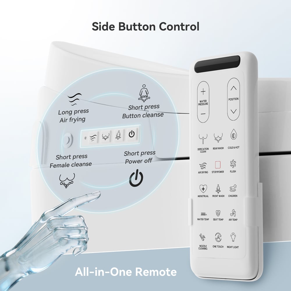 Fitro H1 Compact Smart Bidet Toilet with Deodorization and Automatic Flushing, 1.32 GPF