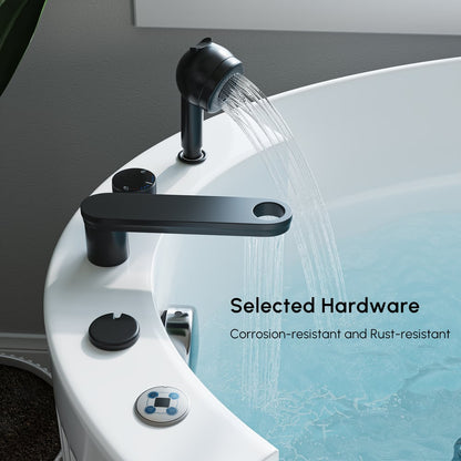 67" Fluted Acrylic Whirlpool Bathtub with Jetted Massage Temperature Control