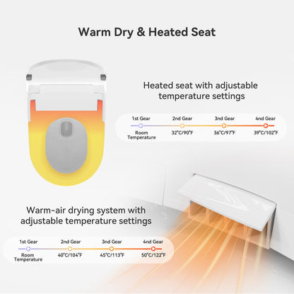 Fitro H1 Compact Smart Bidet Toilet with Deodorization and Automatic Flushing, 1.32 GPF