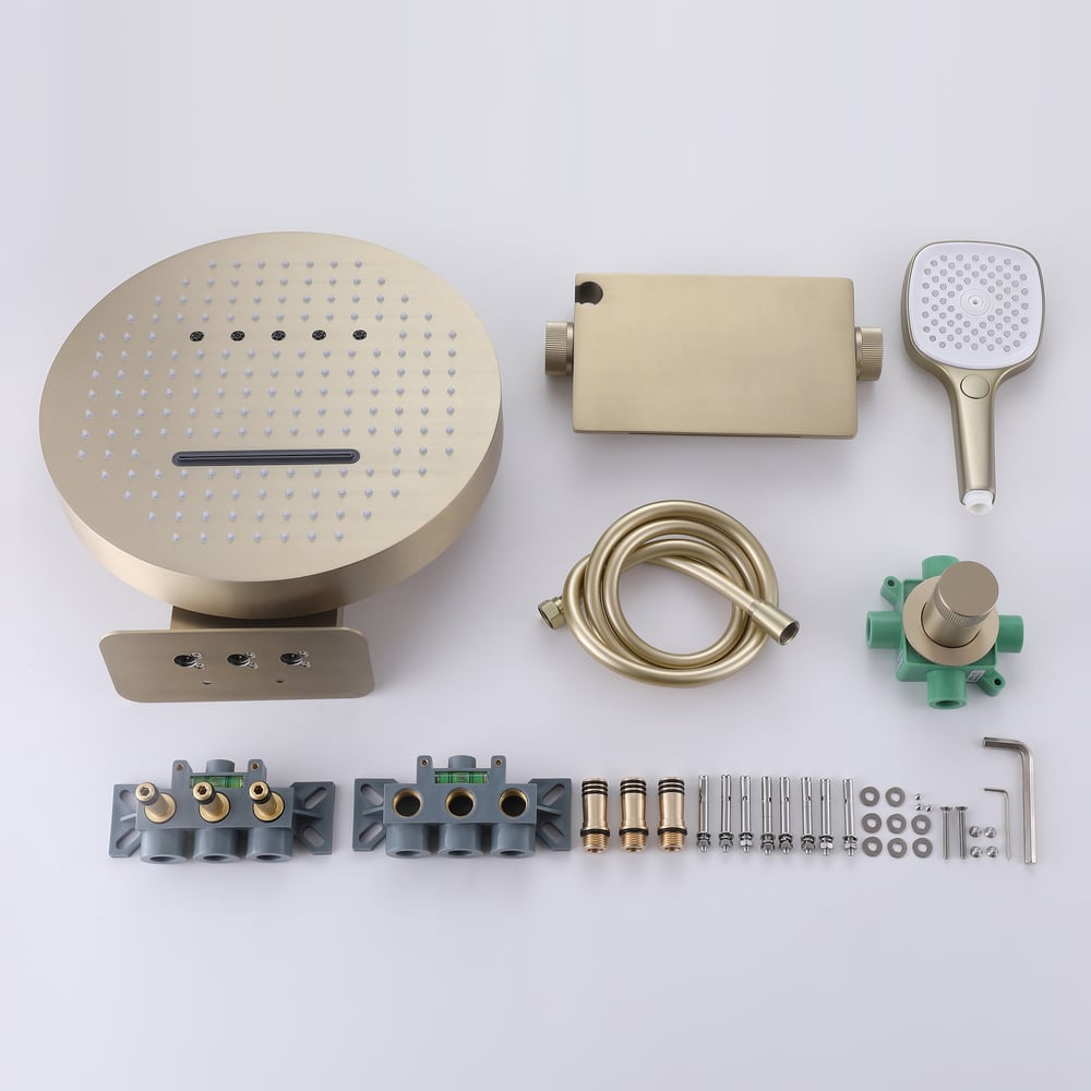 Luxury Wall-Mounted Shower System with Rainfall Head & Body Spray