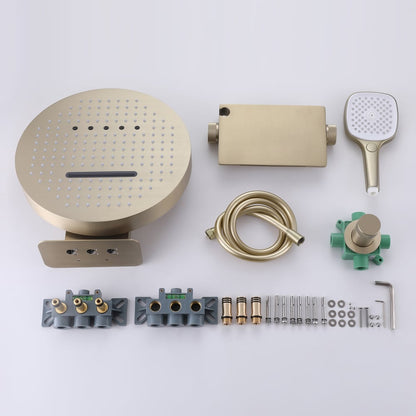 Luxury Wall-Mounted Shower System with Rainfall Head & Body Spray