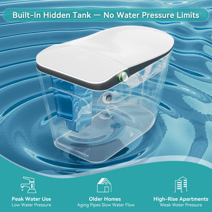 Nexin C4 Smart Bidet Toilet with Built-in Tank, Foam Shield, ADA Height, 1.28 GPF
