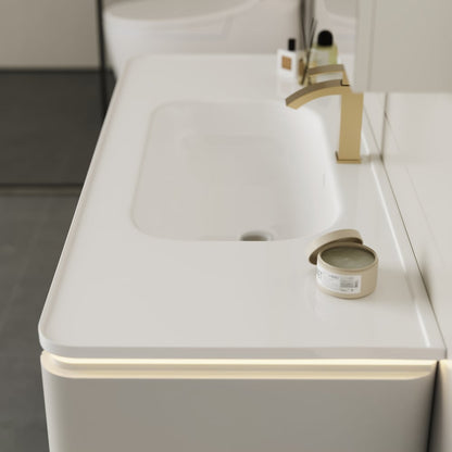 Bathroom Vanity Set 47.2" Modern Warm White LED Floating Bathroom Vanity with Sink
