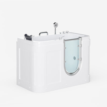 53" Walk In Whirlpool Bathtub with Built-in Seat, Massage Jets,Thermostatic Control
