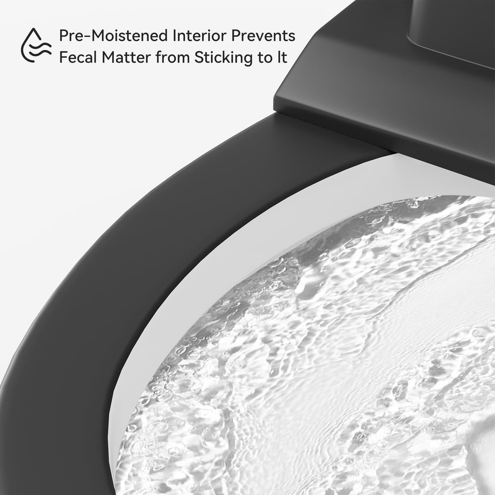 Hynova AX1 Pro Smart Bidet Toilet with Zero Water Pressure & Auto Flush, Black, 1.28 GPF