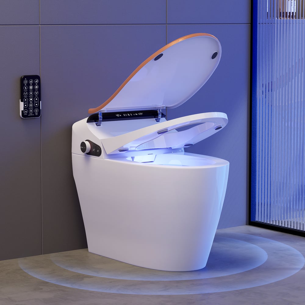 Hynova AX2 Automatic Smart Bidet Toilet with Auto Open/Close Lid Rose Gold 1.28 GPF