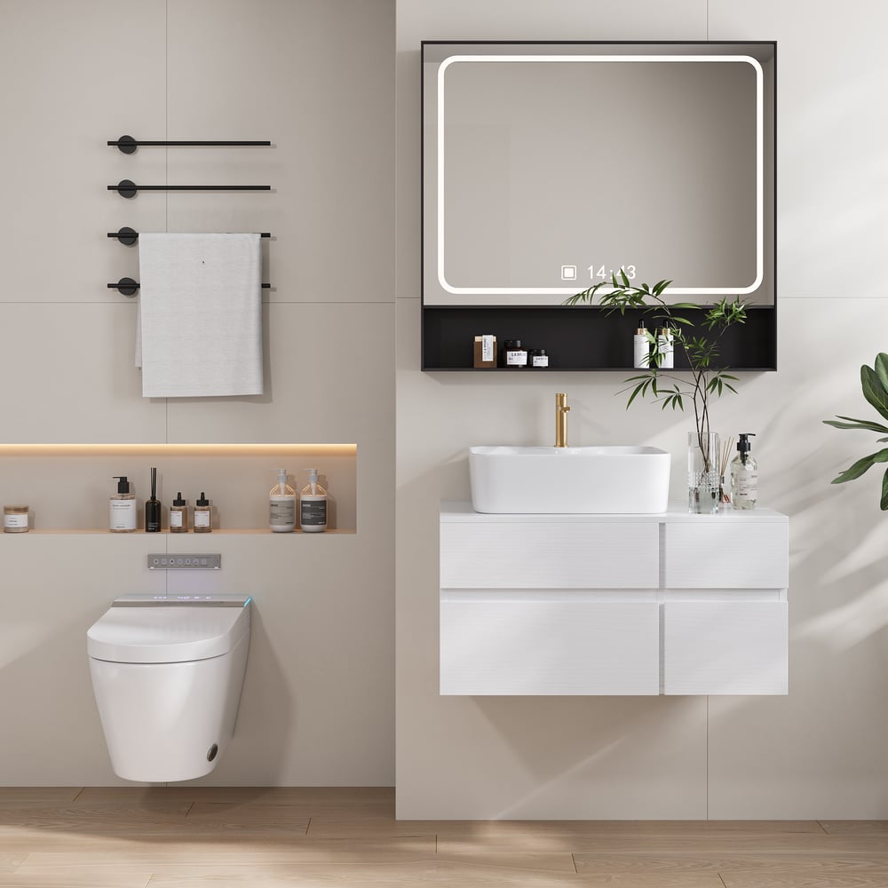 Airloo Smart Bidet Toilet with Built-in Tank and Auto-Open Lid, Dual Flush 1.1/1.6 GPF