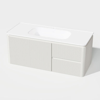 Bathroom Vanity Set 47.2" Modern Warm White LED Floating Bathroom Vanity with Sink