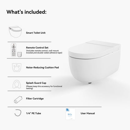 Airloo S2 Wall-Mounted Smart Bidet Toilet with In-Wall Tank, UV sterilization, 1.32 GPF