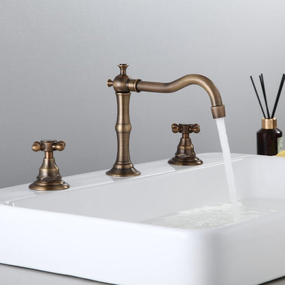 Chester Traditional Double Handle Bathroom Widespread Sink Faucet Victorian Spout