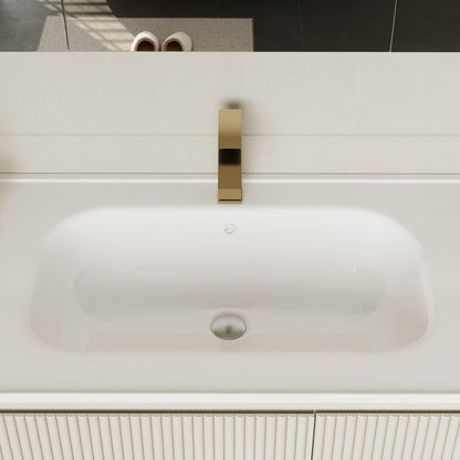 Bathroom Vanity Set 47.2" Modern Warm White LED Floating Bathroom Vanity with Sink