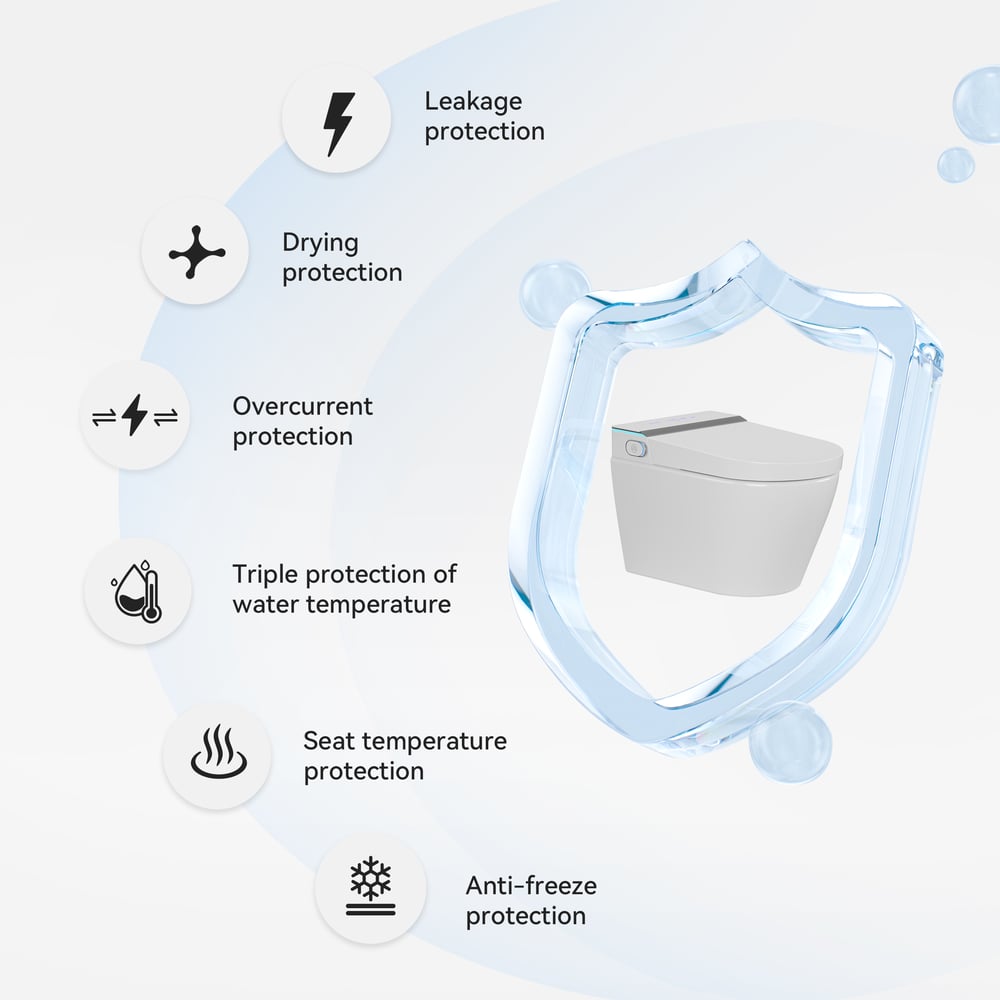 Airloo Smart Bidet Toilet with Built-in Tank and Auto-Open Lid, Dual Flush 1.1/1.6 GPF