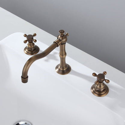 Chester Traditional Double Handle Bathroom Widespread Sink Faucet Victorian Spout