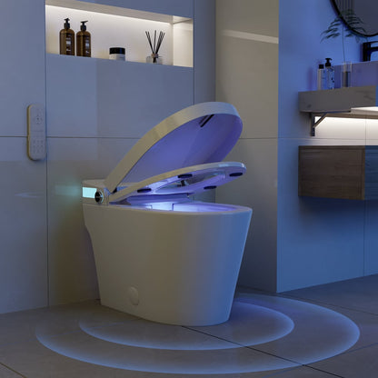 Glowin K1 Smart Bidet Toilet with Heated Seat & Rear Ambient Light, 1.32 GPF