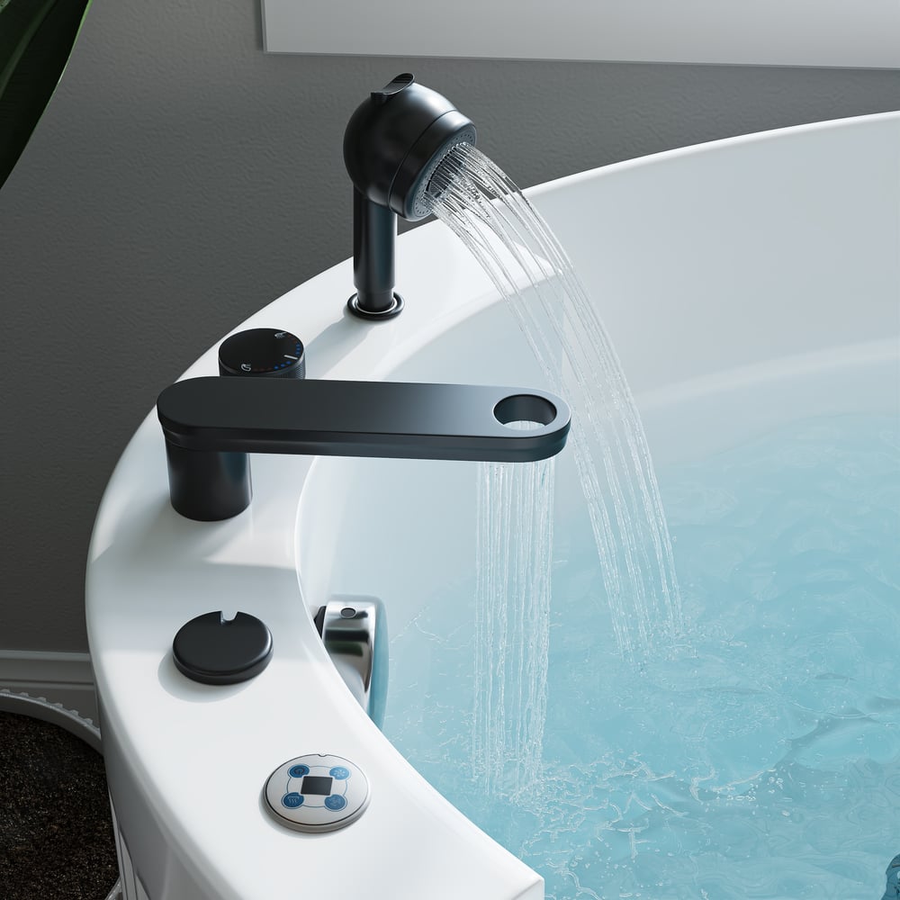 67" Fluted Acrylic Whirlpool Bathtub with Jetted Massage Temperature Control