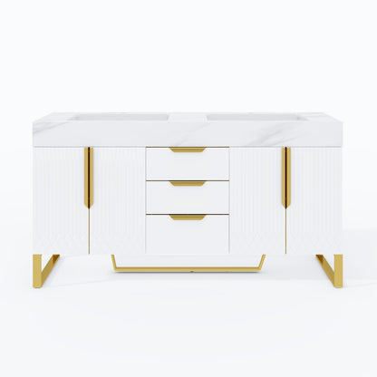 Aro 59" Double Bathroom Vanity & 59" Bathroom Storage Cabinet Set