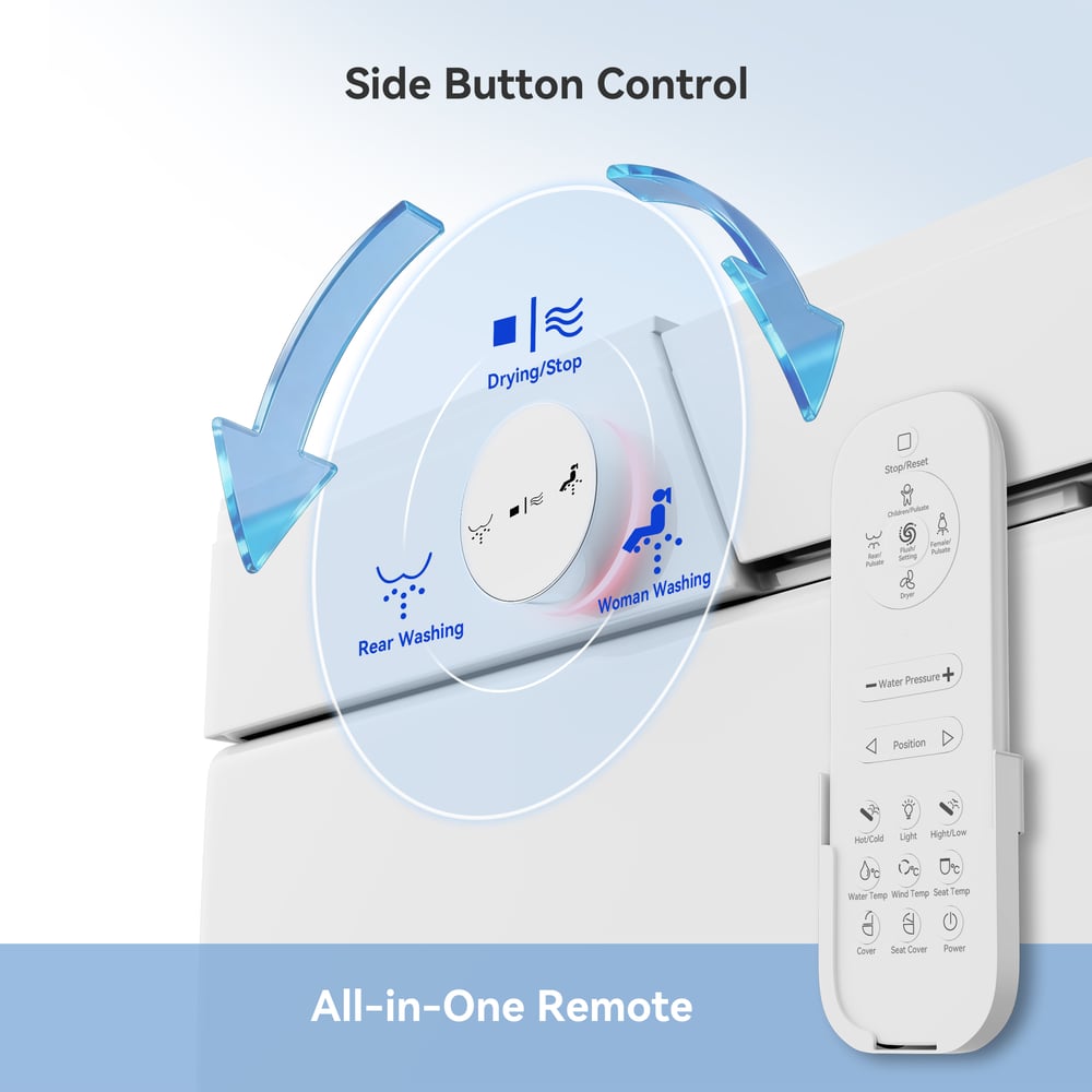 Airloo S2 Wall-Mounted Smart Bidet Toilet with In-Wall Tank, UV sterilization, 1.32 GPF